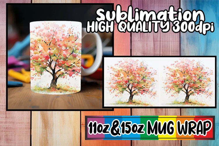 Tranquil Tree Mug Wrap - Sublimation 11oz 15oz