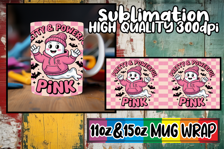 Bright smiles 11oz 15oz mug wrap, Ghost Cancer