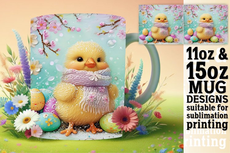 Whimsical Wildlife: 3D Easter Animal Mug Wraps - Sublimation