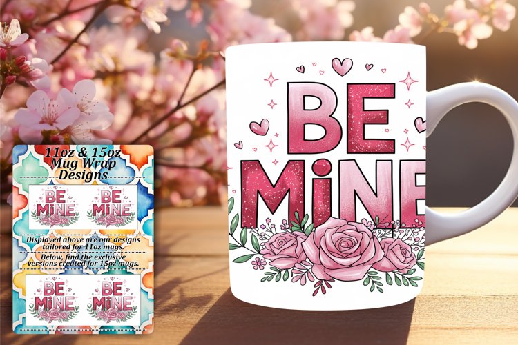 Vibrant 15oz Mug Wrap Png Template , Valentines
