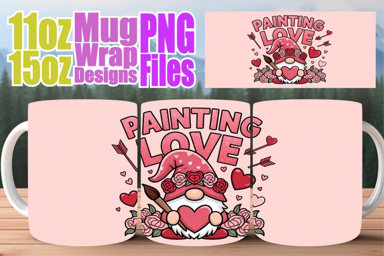 Radiant whispers 11oz 15oz sublimation wrap, Valentines