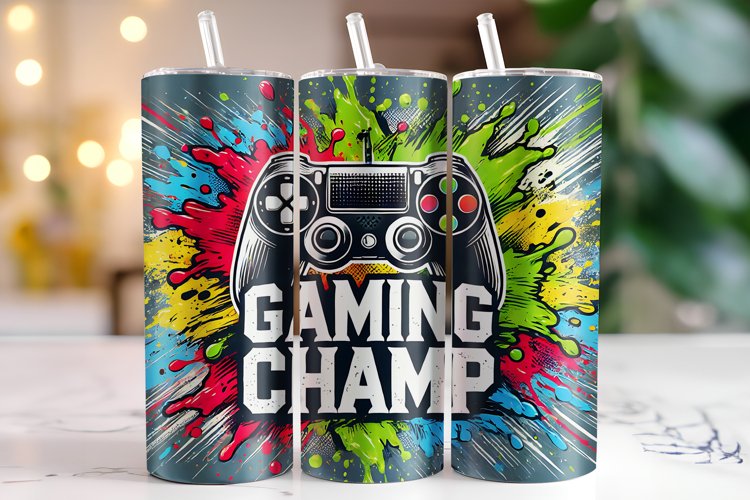 Gaming Champ Tumbler Wrap | Sublimation | Tumblers example image 1