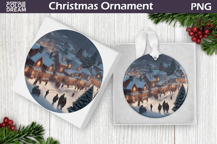 Vintage Christmas Ornament | Christmas Coaster PNG