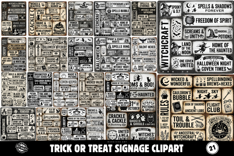 Trick or Treat Signage Clipart