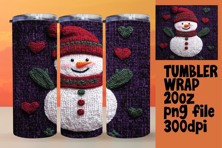 GIFT-WORTHY 20oz Tumbler Template , Snowman