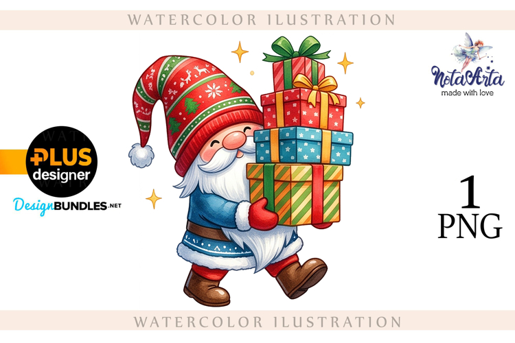 Watercolor Christmas gnomes, Christmas Gnomes