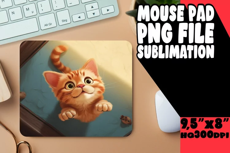 Feline Fun Colorful Mouse Pad Artwork