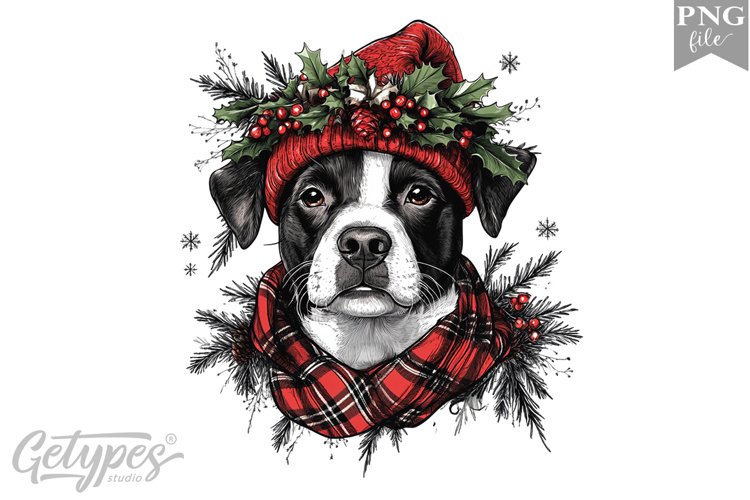 Christmas Dog Clipart Design - High Quality 300 Dpi