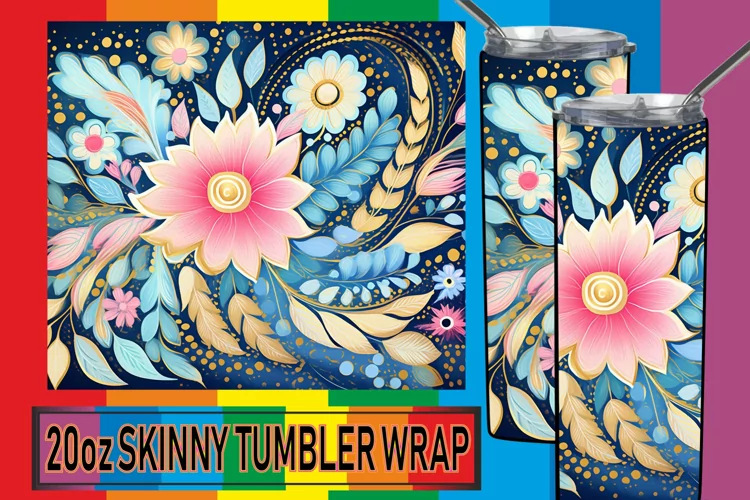 Blossoming Abstract Beauty: Sublimation Tumbler Wrap