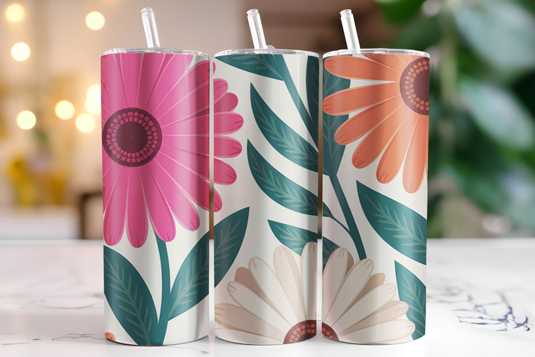 Flowers Tumbler Wrap | Sublimation | Tumblers