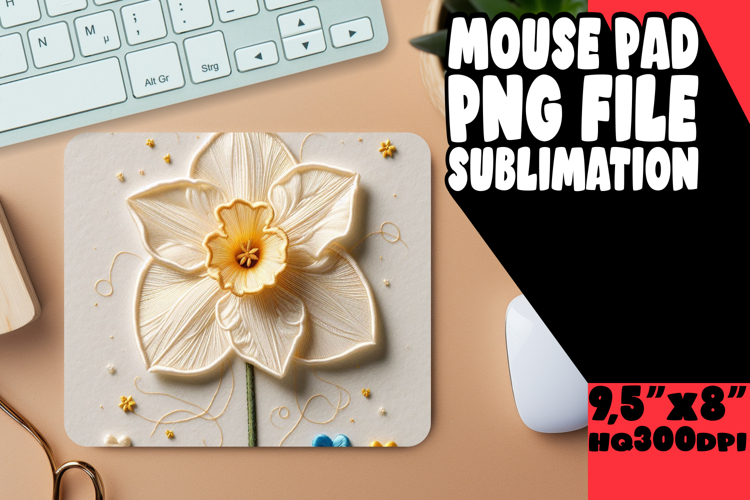Radiant Mouse Mat PNG Style, 3D Flower