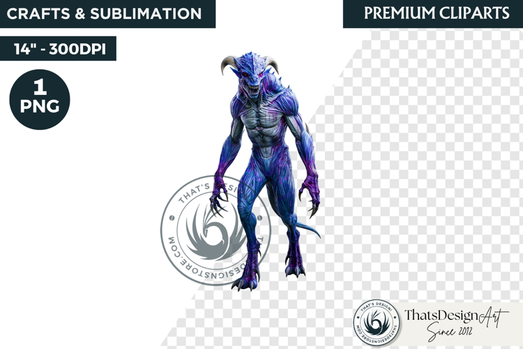 Halloween Acid Monster Clipart PNG Neon Fantasy Character