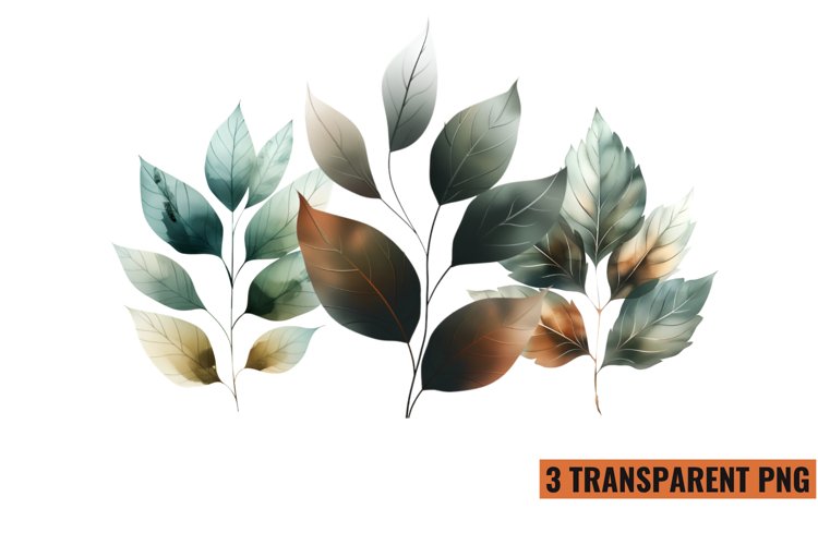 Watercolor Botanical Clipart Sublimation, PNG example image 1