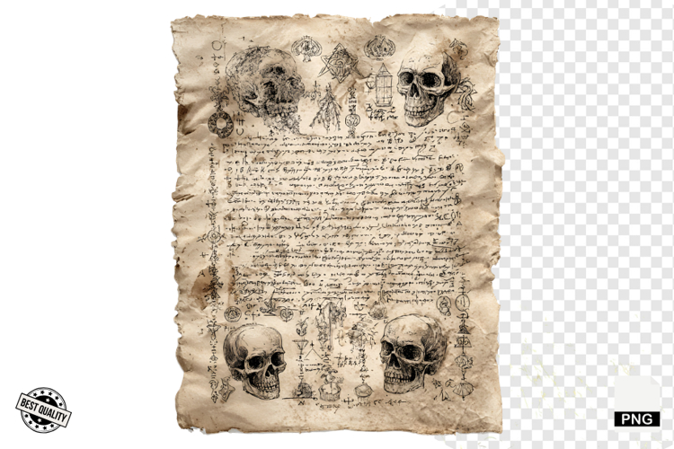 Halloween Goth Old Paper Clipart example image 1