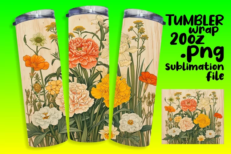 Timeless Vintage Flower Tumbler Wrap - 20oz
