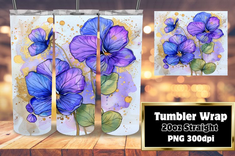 Tumbler Wrap Sublimation 20oz Vibrant Floral Design