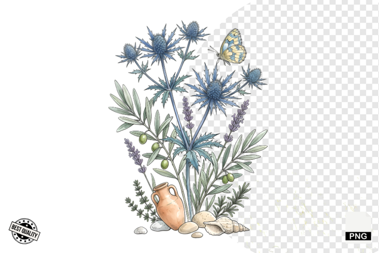 Summer Wildflowers   Bird   Insect Clipart - Houseplant PNG