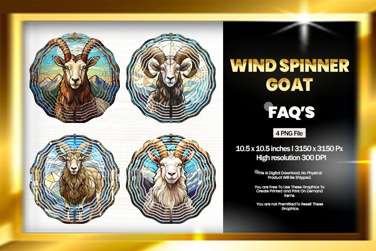 Goat Wind Spinner Sublimation - 04 Variations