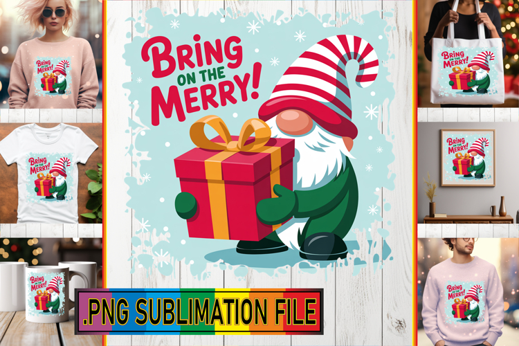 Vibrant TSHIRT Art Ideas, Holiday Gnome