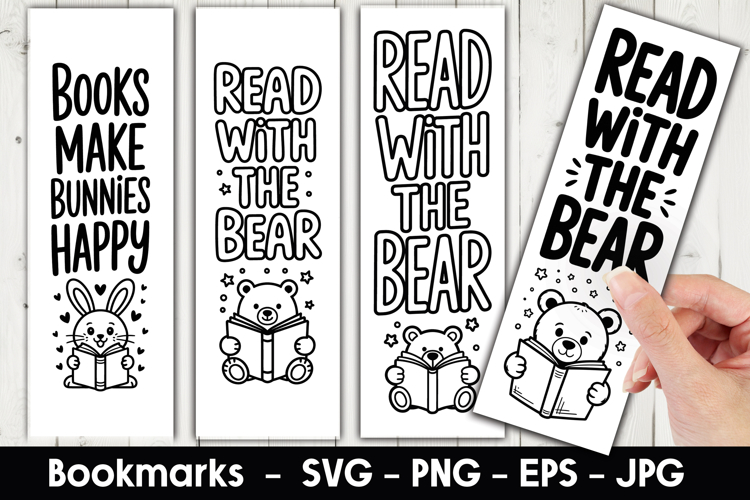 Reading Bear Bookmark Sublimation
