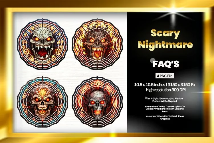 Scary Nightmare Wind Spinner Sublimation - 04 Variations