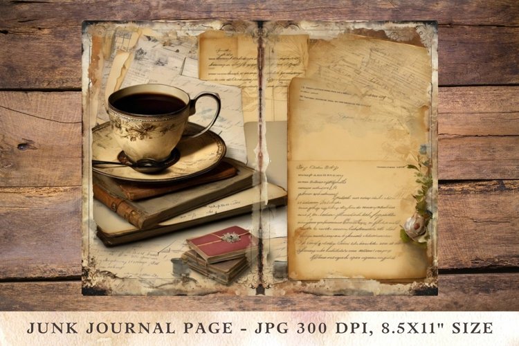 Printable Junk Journal Pages coffee 10 example image 1