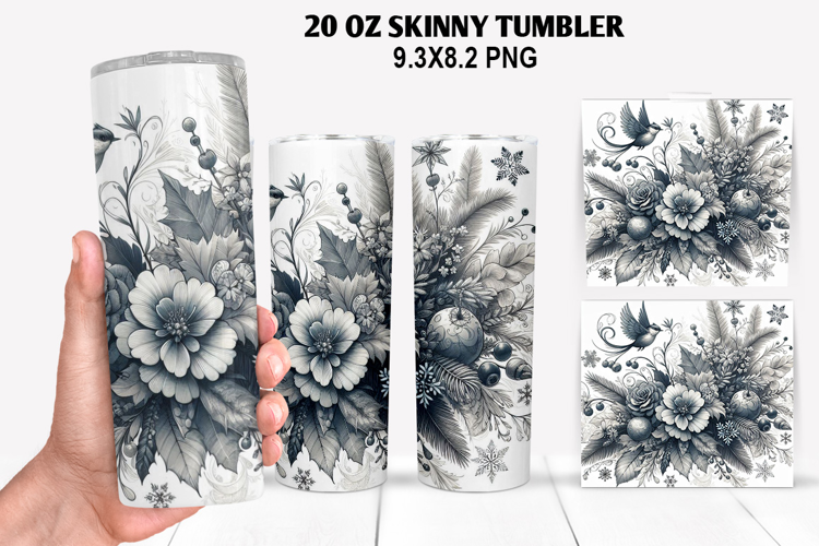 Flowers Skinny Tumbler 20oz Wrap Design, Spring Tumbler Wrap