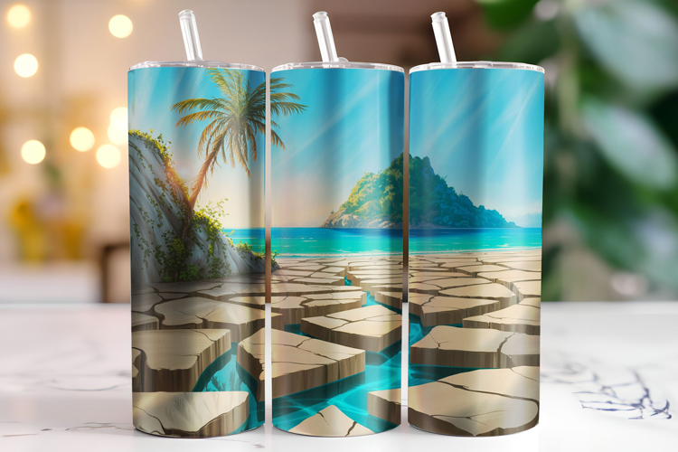 Beach Tumbler Wrap | Sublimation | Tumblers