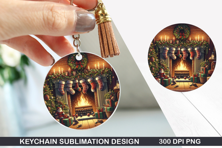 Christmas Keychain Sublimation - Christmas Keychain PNG