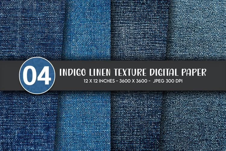 Indigo Linen Texture Digital Paper
