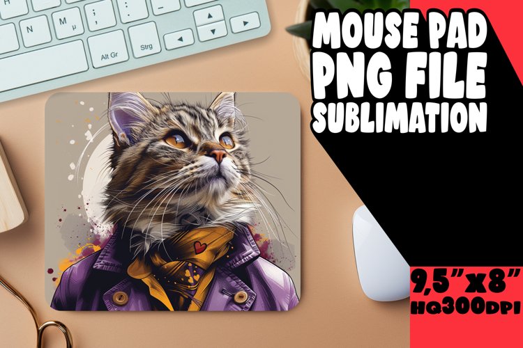 Funny Feline Delight Sublimation Mousepad PNG