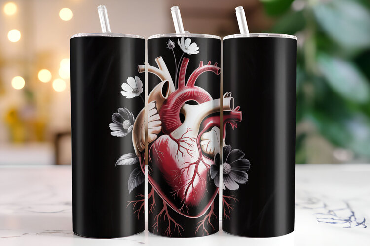 Heart Tumbler Wrap | Sublimation | Tumblers example image 1