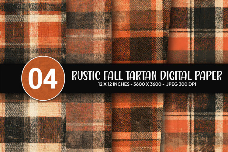 Rustic Fall Tartan Digital Paper example image 1