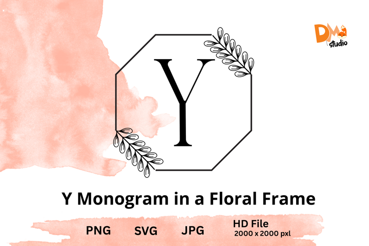 Monogram in a Floral Frame