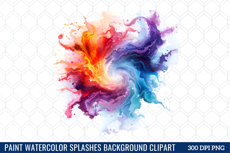 Watercolor Splashes Background Clipart
