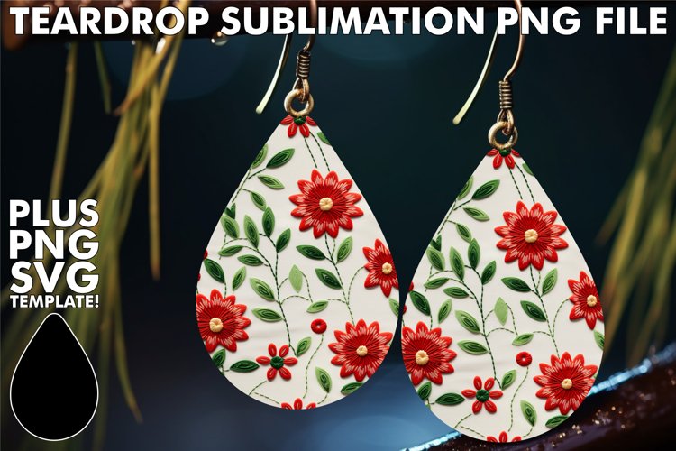Graceful Embroidered Petal Earrings example image 1