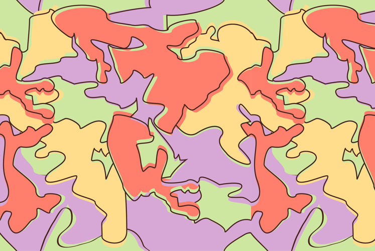 Pastel Camouflage Seamless Pattern Red Pink Green background