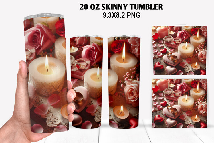 Valentine Skinny Tumbler 20oz Wrap Design, Valentine Tumbler example image 1