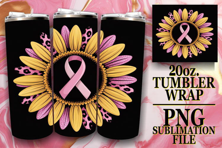 Blissful love 20oz tumbler wrap, Breast Cancer