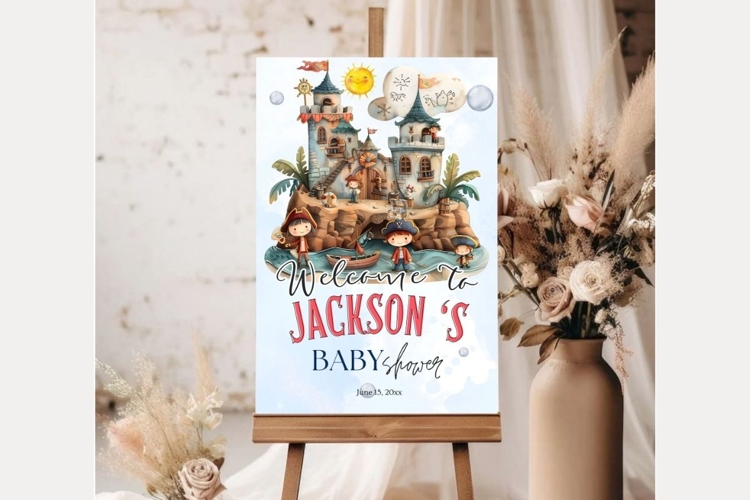 Baby Shower Welcome Sign Template 225 example image 1