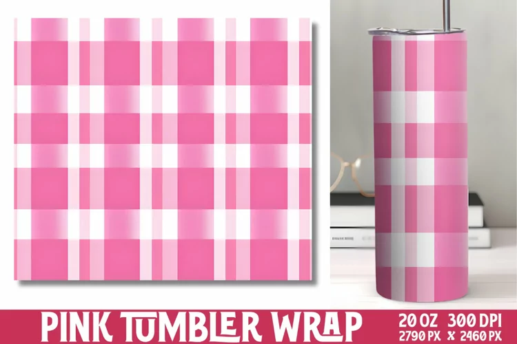 Pink Digital Paper Tumbler Wrap