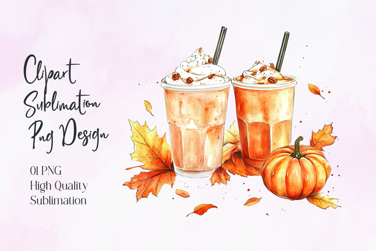 Pumpkin Spice Latte Autumn Sublimation PNG