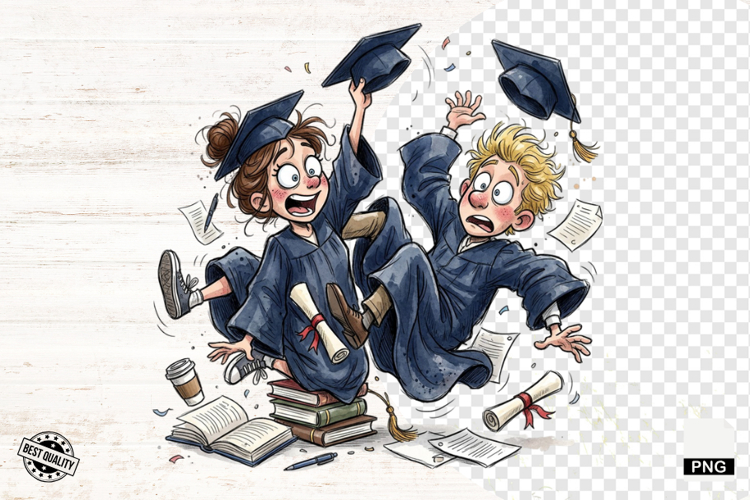 Graduation Girl and Boy PNG - Graduation Clipart