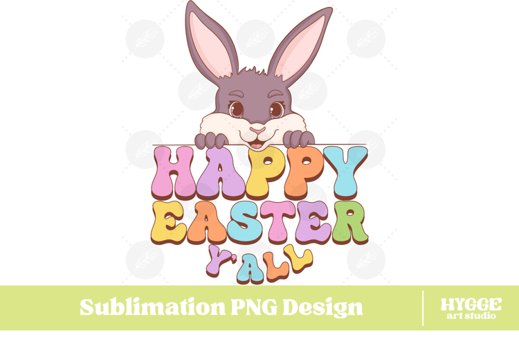 Easter Bunny Sublimation PNG Chick Farm Hip Hop Spring Joy