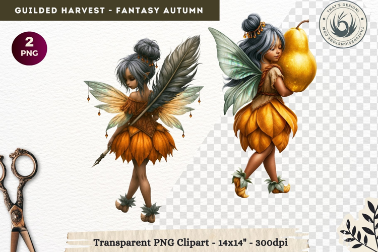 Fantasy Autumn Gilded Harvest PNG Clipart whimsical fairy