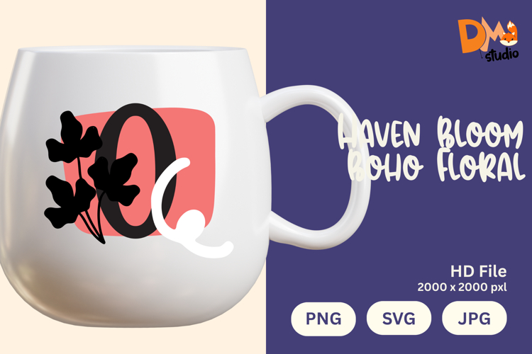Haven Bloom Boho Floral Monogram