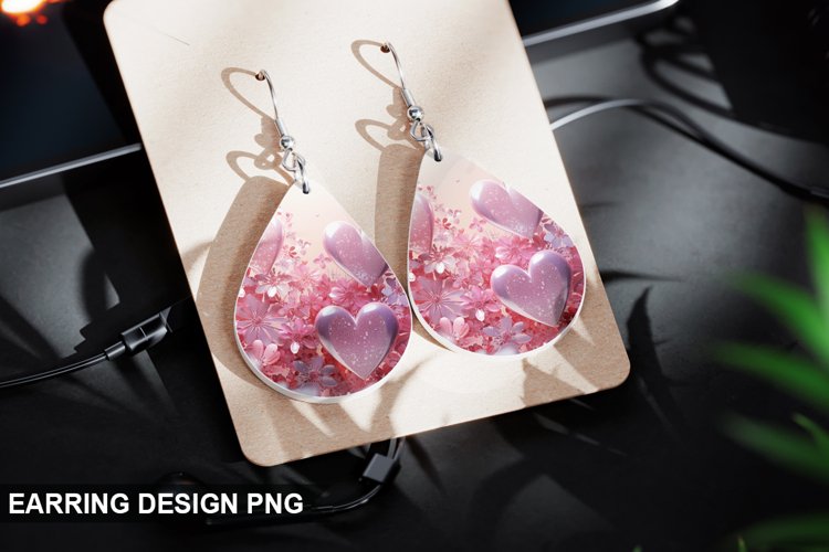 Valentines Day Teardrop Sublimation- Valentines Day Earring
