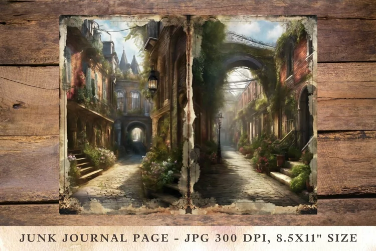 Printable Junk Journal Pages old town 13
