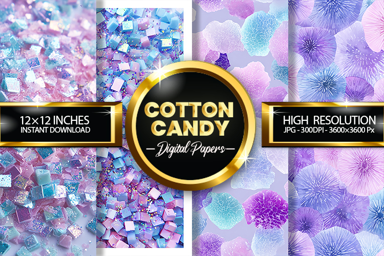 Cotton Candy Digital Papers - 04 variations