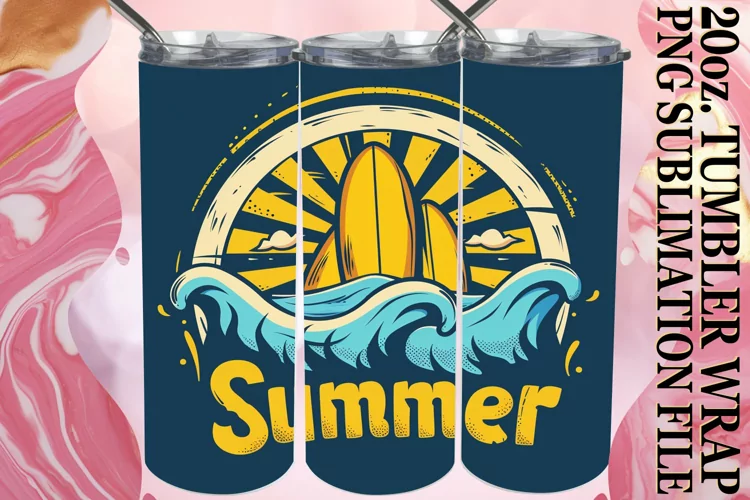 Sunny Retro,Tumbler Wrap 20oz